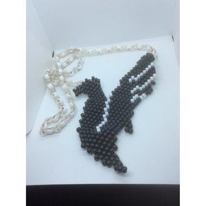 Illenuin Black Mini Pony Beaded Necklace Music Festival EDC Kandi Rave